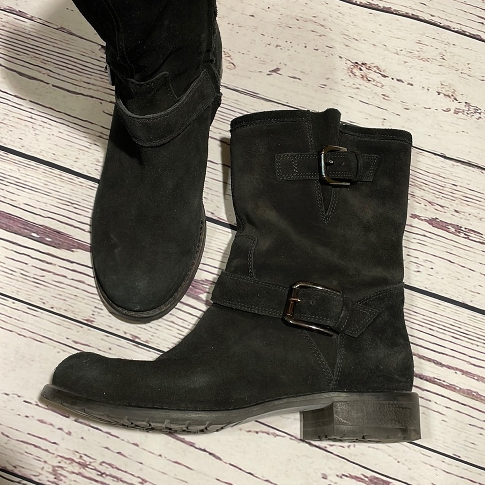 Garnet Hill Black Combat & Moto Boots
